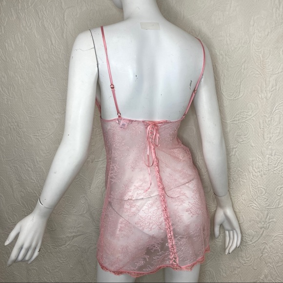 Victoria’s Secret Sheer Lace Up Back Sexy Slip - Picture 1 of 14